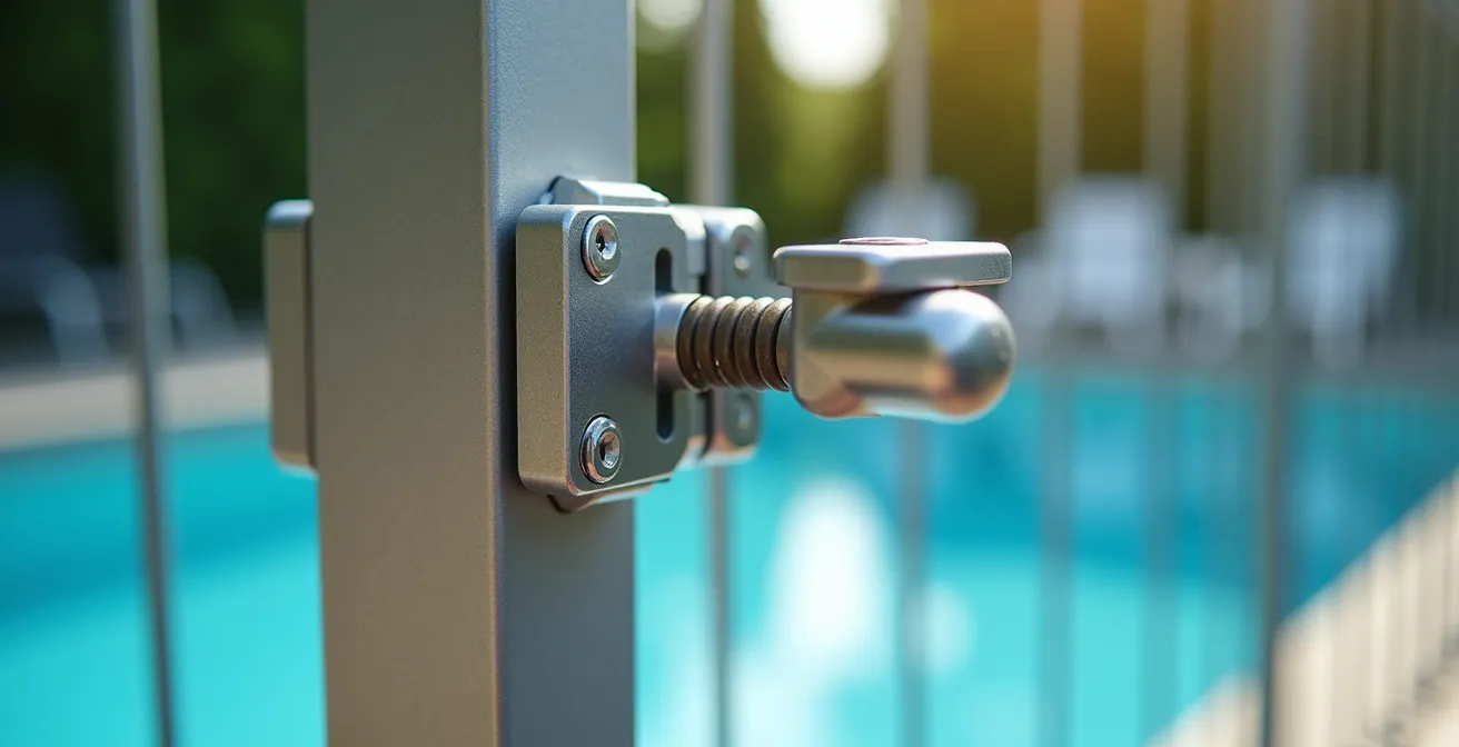 Système de fermeture automatique d'une barrière de piscine conforme aux normes