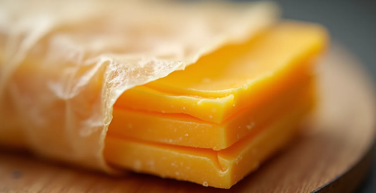 Technique d'emballage en triple couche pour fromage avec papier, boîte et sac isotherme